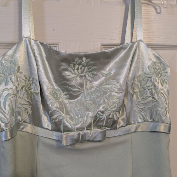 Mori Lee Custom Mint Green Formal Gown with Matching Shawl | Floor Length Dress - Picture 2 of 5